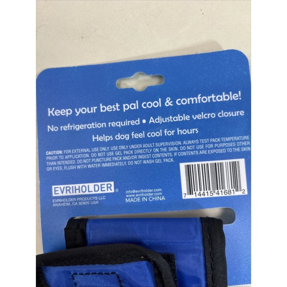 Cooling Collar for Medium/Small Dogs Blue No Refrigeration Required Hiking Sport
